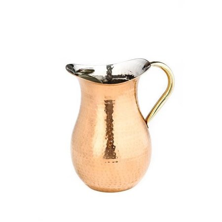 OLD DUTCH INTERNATIONAL Old Dutch International 808 2.25 Qt. Dec. Cop. Hammered Water Pitcher Brass Ice Guard & Handle 808